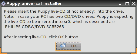 Tiedosto:Puppy-universal-installer-pyytää-cd-levyä.png